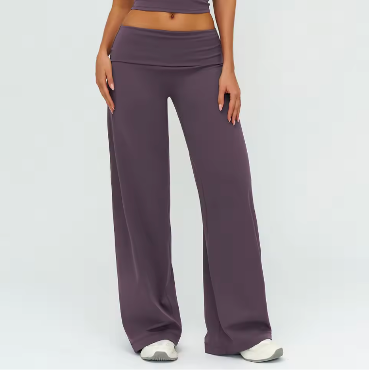 Fold Over Seamless Straight Leg Pants
