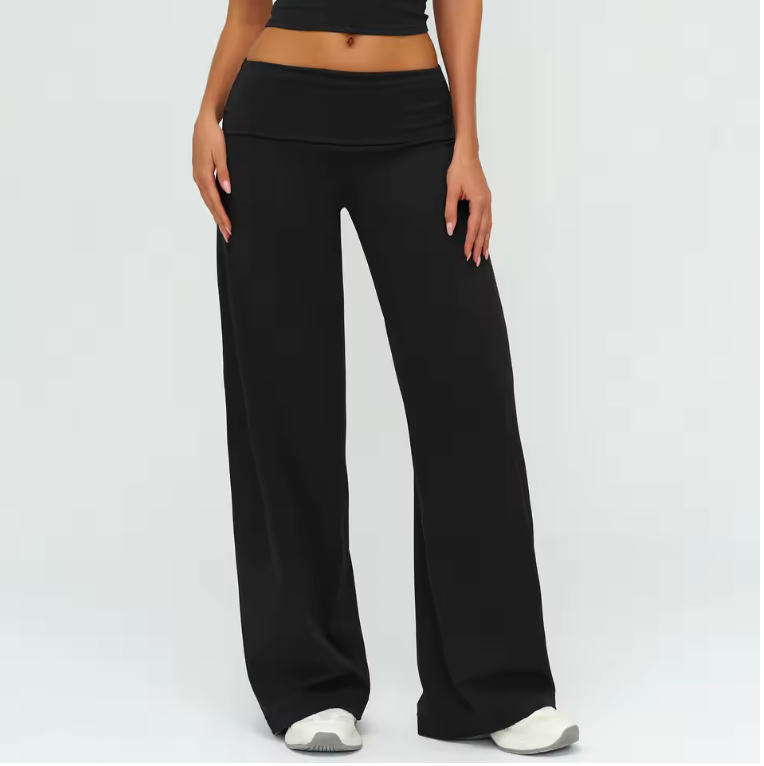 Fold Over Seamless Straight Leg Pants