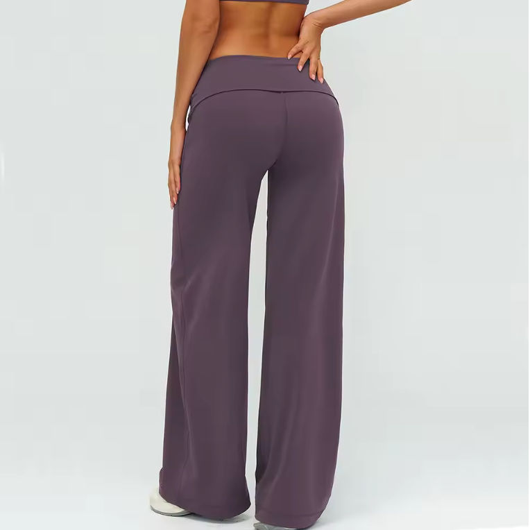 Fold Over Seamless Straight Leg Pants