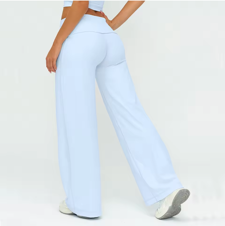 Fold Over Seamless Straight Leg Pants