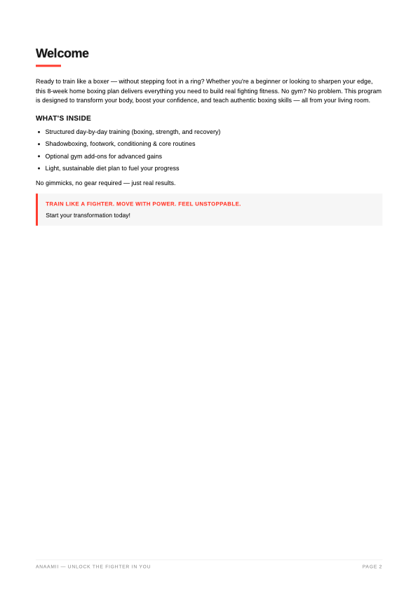 Unlock the Fighter in You - program overview page